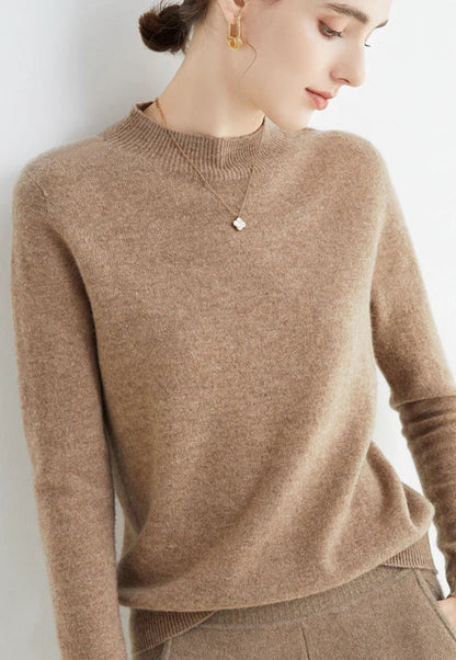 Aleta - Elegantní dámský svetr s rolákem do půl pasu