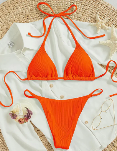Antonella® | Modré bikiny s vysokým horním dílem a výstřihem do V