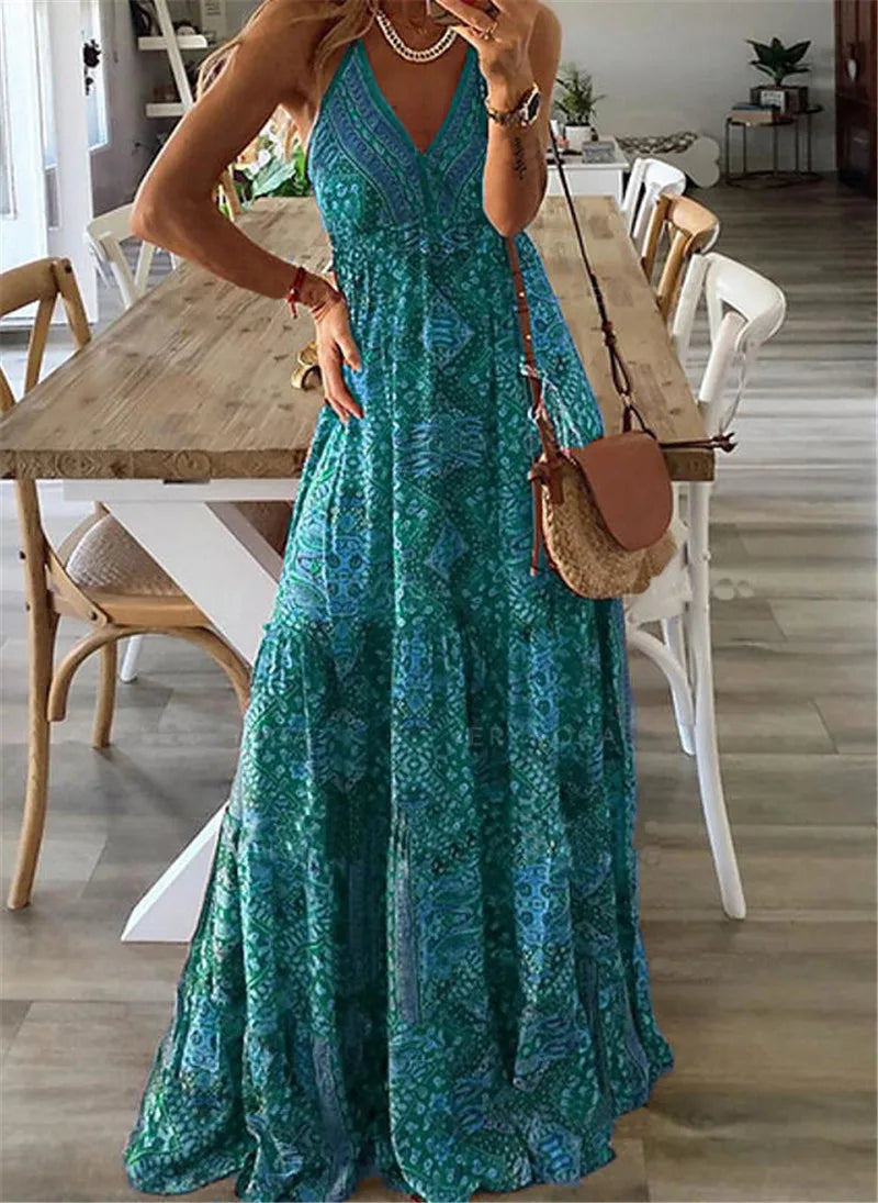 Harriet - Maxi šaty s boho potiskem