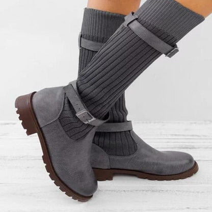 Teplé pletené kožené boty | Puck Boots