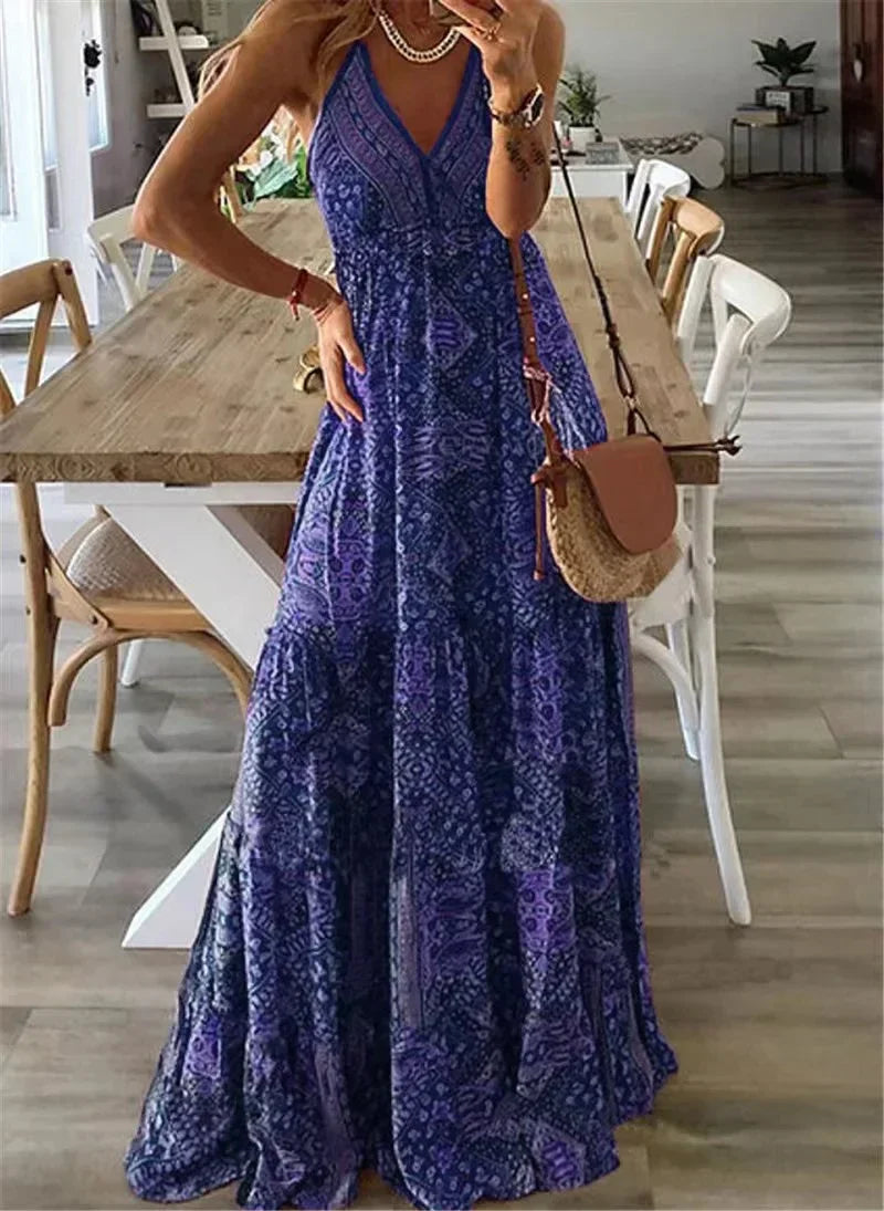 Harriet - Maxi šaty s boho potiskem