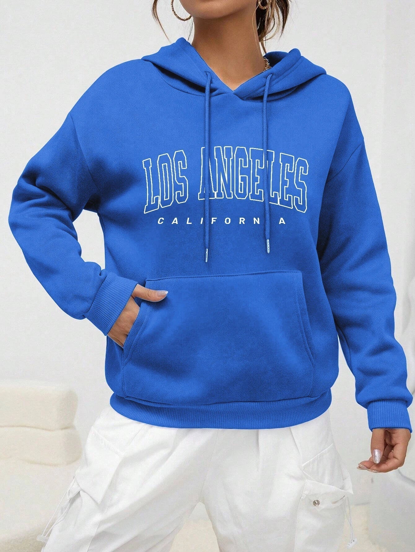 Shanna | Mikina s kapucí Oversized Printed Los Angeles For Women