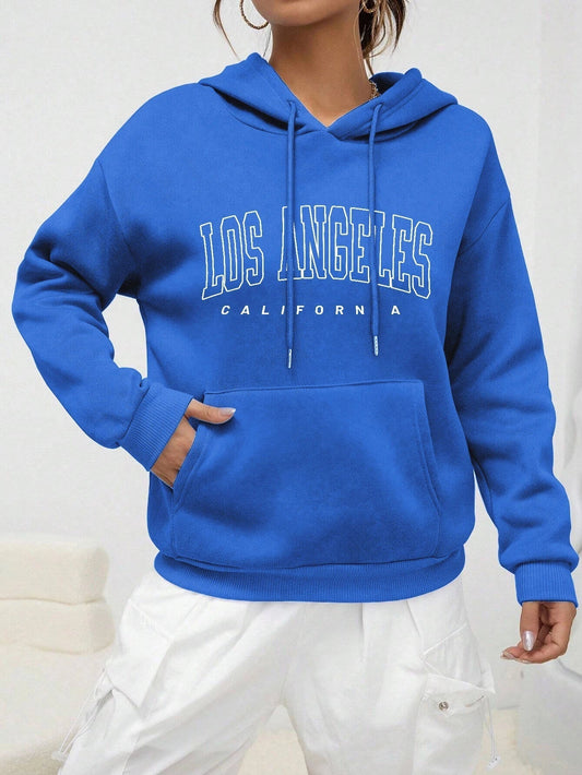 Shanna | Mikina s kapucí Oversized Printed Los Angeles For Women