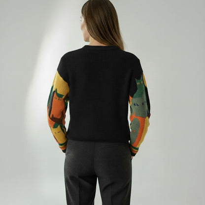 Amélie | Unisex svetr s motivem koček, elegantní a pohodlný