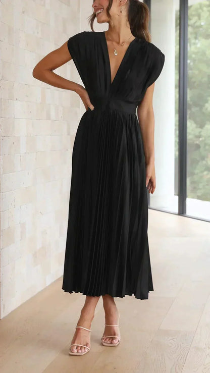 Alexandra - Elegantní sexy plisované šaty