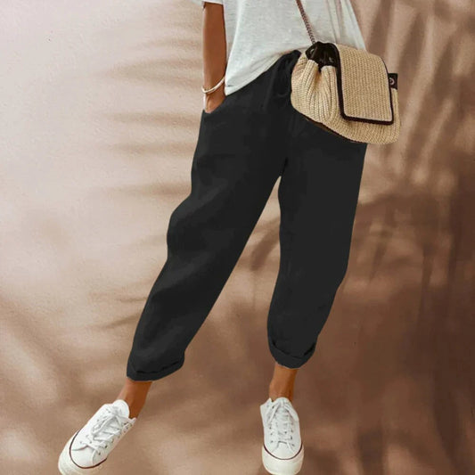 Dámské kalhoty se šňůrkou na stažení