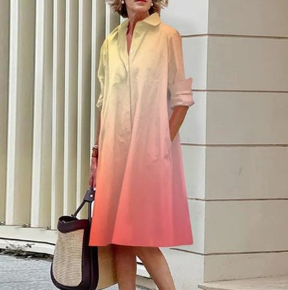 Lillian - Dámské košilové šaty Gradient