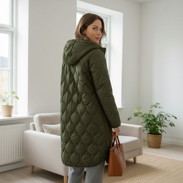 Danielle | Elegantní a pohodlná dámská parka s kapucí a vzorem