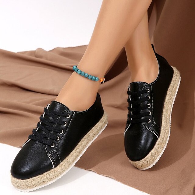 Metalické šněrovací boty espadrille