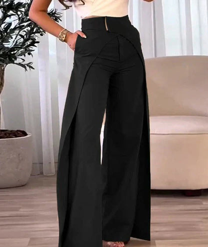 Dámské elegantní kalhoty s vysokým pasem