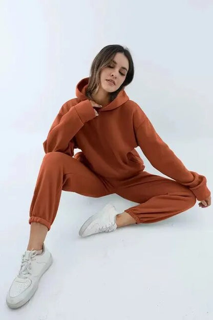 Heidi Fashion - Jednodílné dvoudílné soupravy Oversized tepláková souprava s kapucí