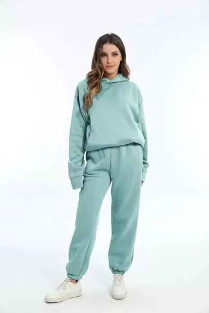 Heidi Fashion - Jednodílné dvoudílné soupravy Oversized tepláková souprava s kapucí