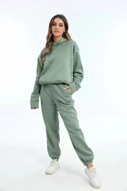 Heidi Fashion - Jednodílné dvoudílné soupravy Oversized tepláková souprava s kapucí