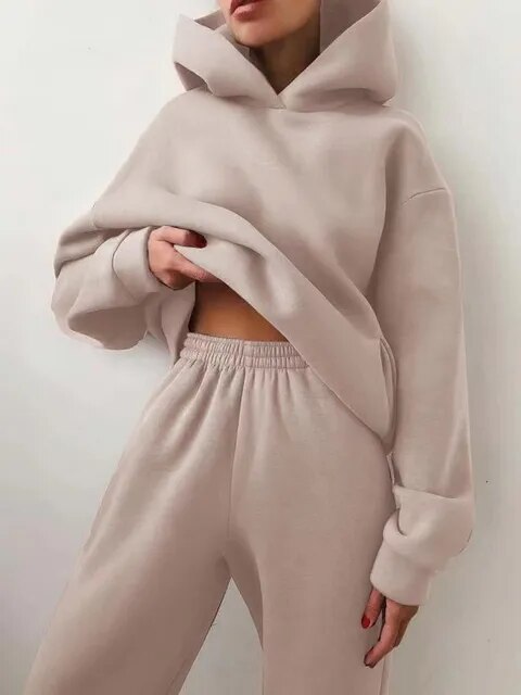 Heidi Fashion - Jednodílné dvoudílné soupravy Oversized tepláková souprava s kapucí