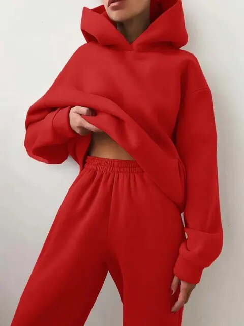 Heidi Fashion - Jednodílné dvoudílné soupravy Oversized tepláková souprava s kapucí