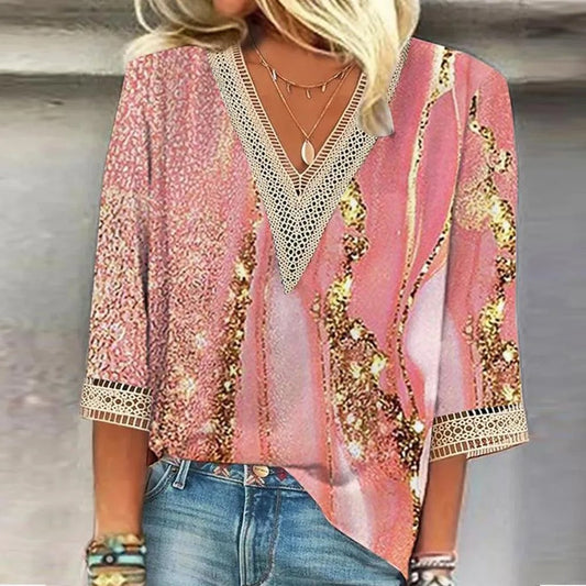 Luna | Boho-Chic letní halenka s výstřihem do V