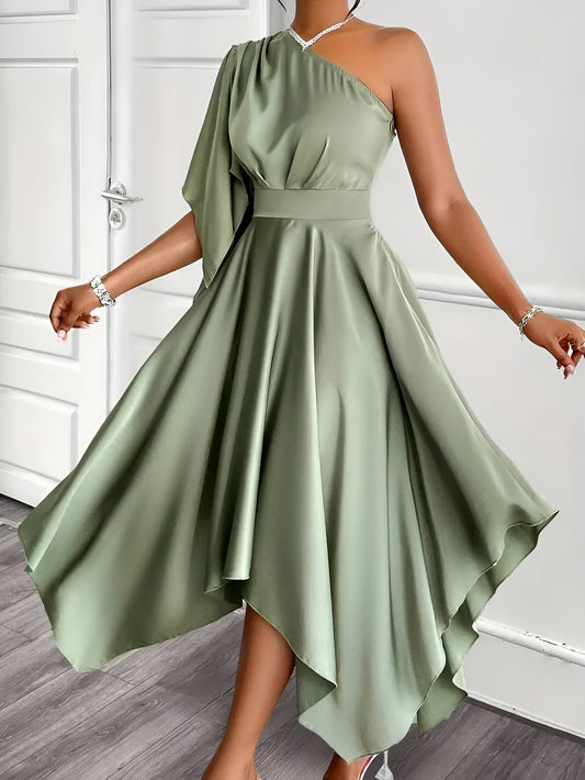 Caia | Elegantní asymetrické peplum šaty s jedním ramenem
