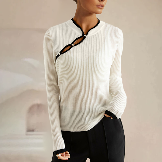 Svetr Wylen | Stylový oříznutý žebrovaný úpletový top