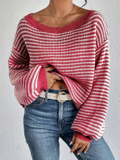 Aliya Trui | Casual Brede Hals Gebreide Trui