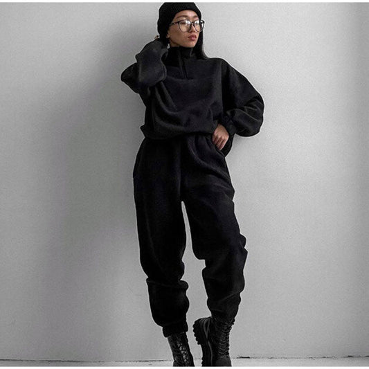 Heidi Fashion - Černý dámský joggingový oblek