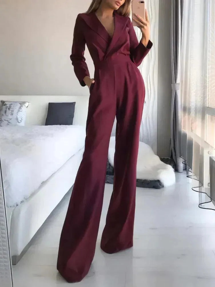 Kombinéza - elegantní a ženská - dlouhé rukávy - ideální do kanceláře i na večerní vycházky
