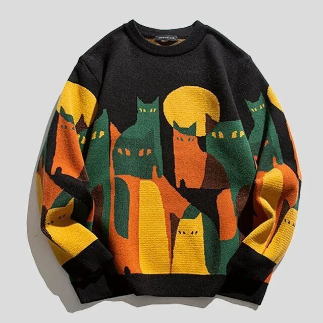 Amélie | Unisex svetr s motivem koček, elegantní a pohodlný