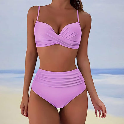 Dámské bikiny - Překřížený top - Hravý efekt - Lichotivý střih - Ideální pro letní dny