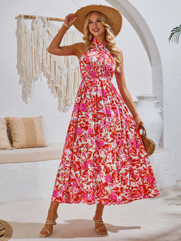LD šaty s potiskem a elegantním výstřihem z MW | Resort Style