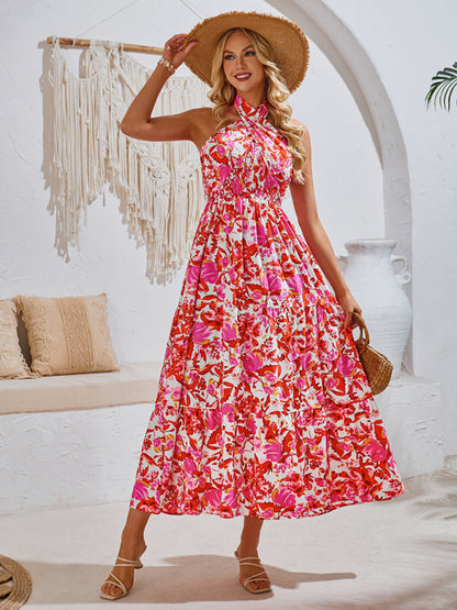 LD šaty s potiskem a elegantním výstřihem z MW | Resort Style