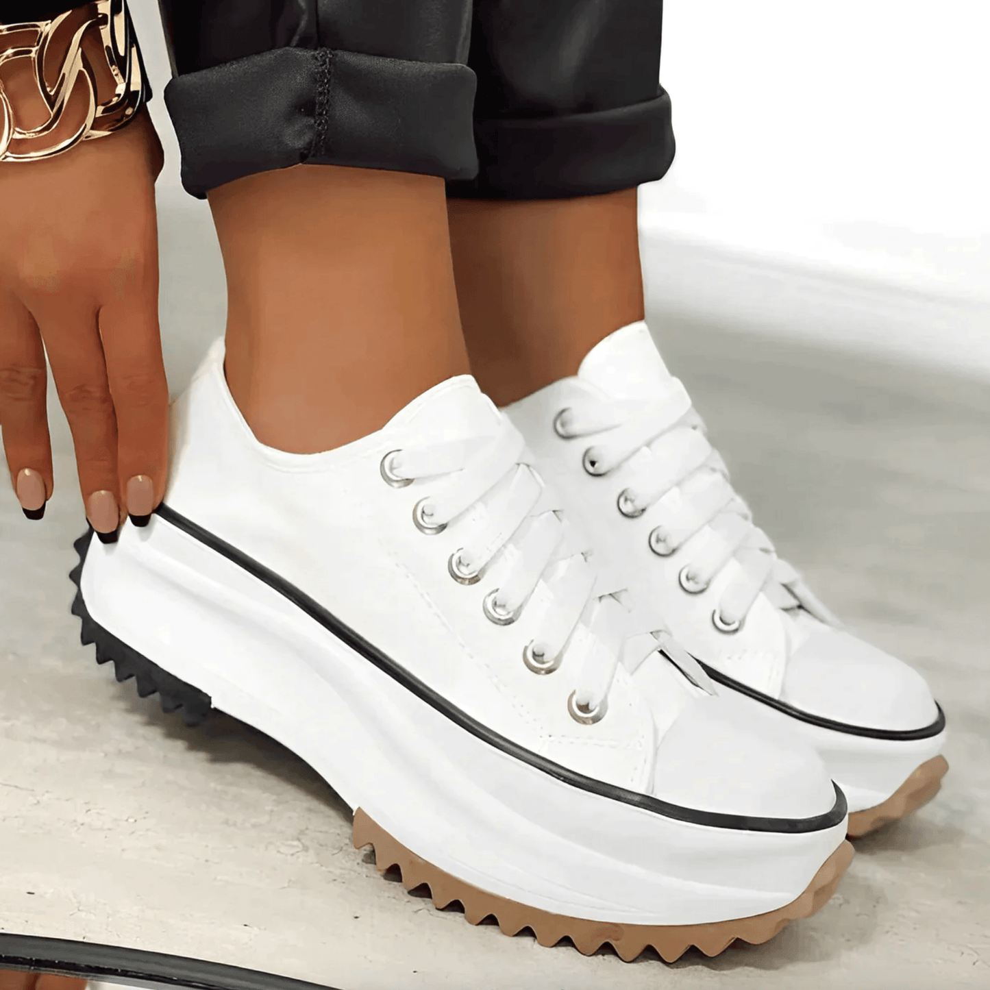 Jinky Sneakers | Trendy platforma Lace-up boty
