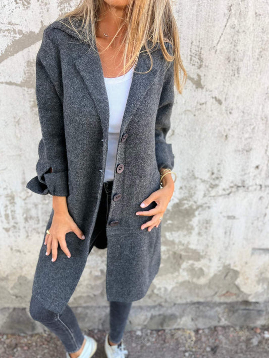 Liezl | Dámský dlouhý kabát, ležérní, elegantní a pohodlný