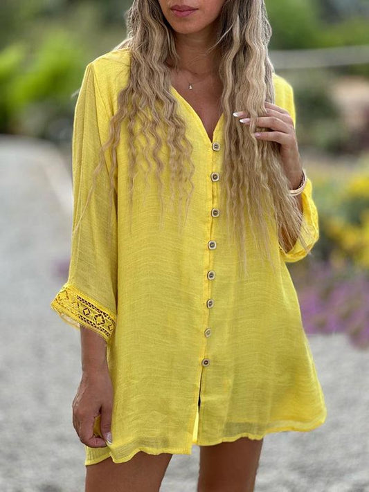 Candice - Uvolněná elegantní halenka s dlouhými rukávy