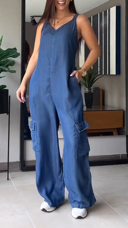 Ileana - Sexy džínová kombinéza