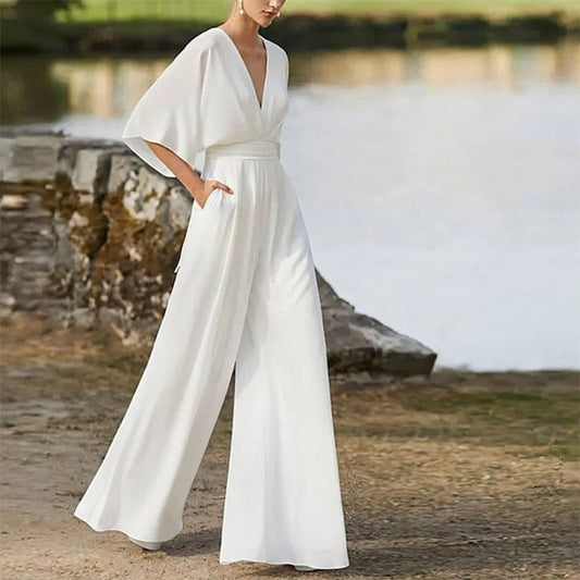 KAREN- Elegantní overal s výstřihem do V