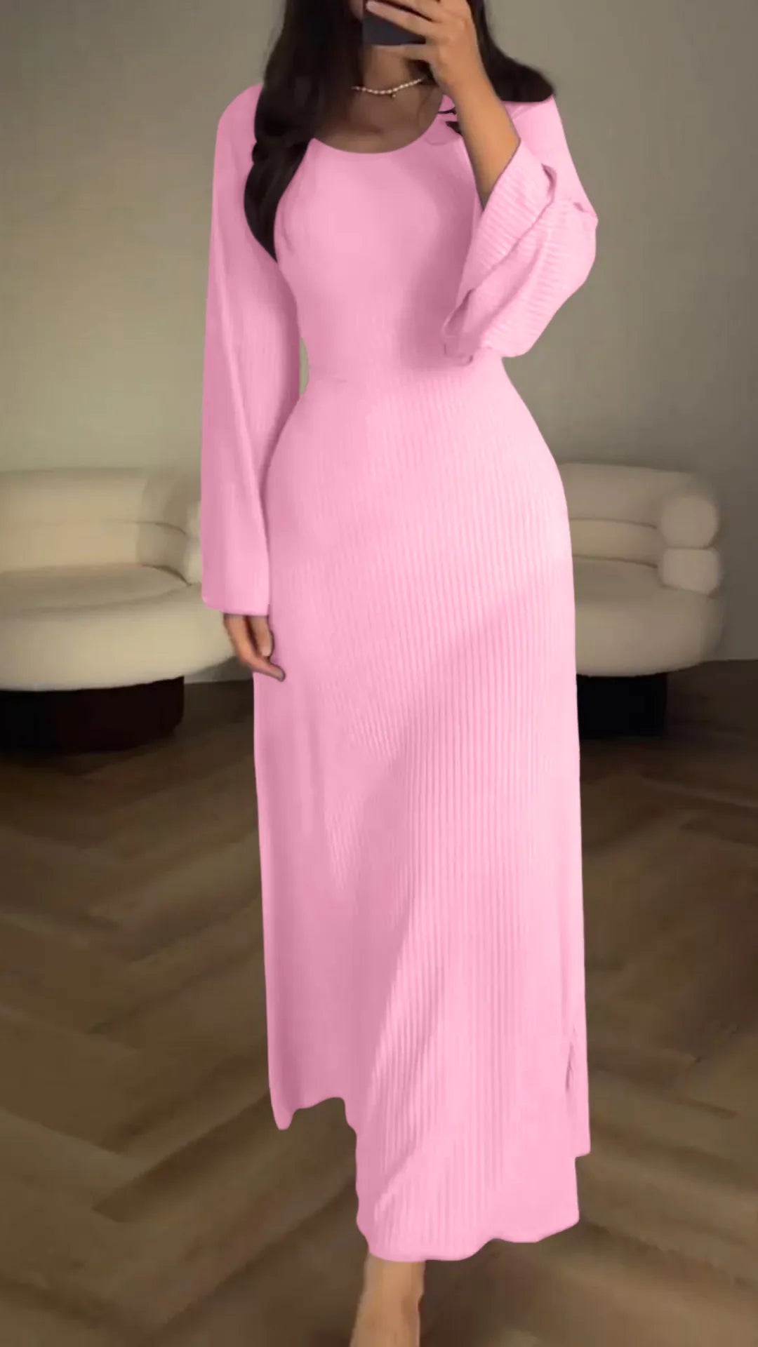 Maine - Elegantní šaty s dlouhými rukávy