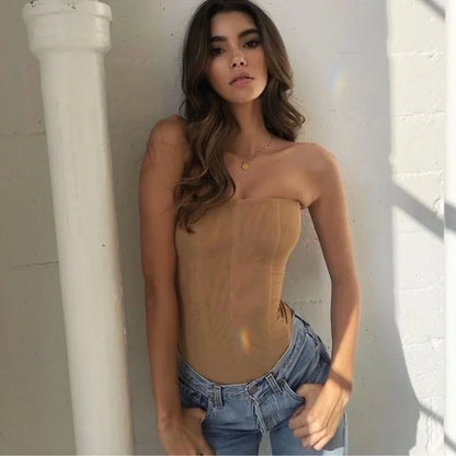 MARTINA - Šifonový korzetový top