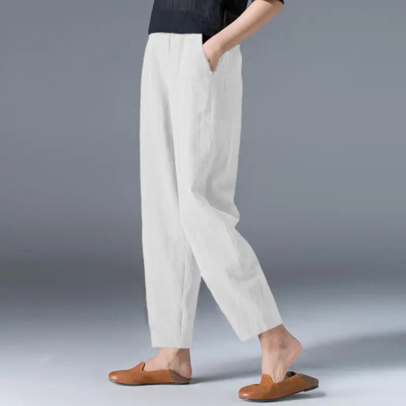 Puff kalhoty z bavlny a konopí pro ženy Fashion