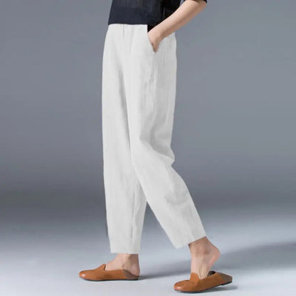 Puff kalhoty z bavlny a konopí pro ženy Fashion