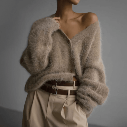 Vesta Mariko | Chic Kasjmier Vest met V-hals en Knopen