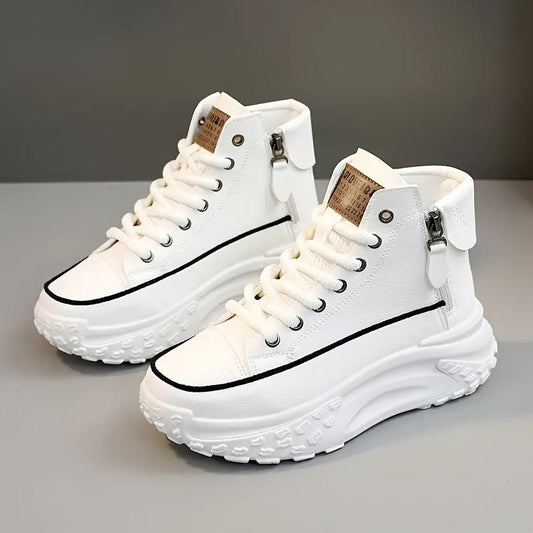Monaliza Sneakers | Vysoké tenisky na platformě s bočním zipem