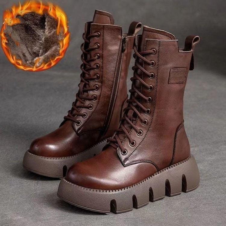 Nikki Boots | Šněrovací boty na platformě s bočním zipem