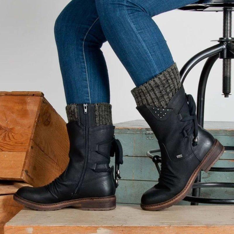 Norma Boots | Šněrovací zimní boty s bočním zipem