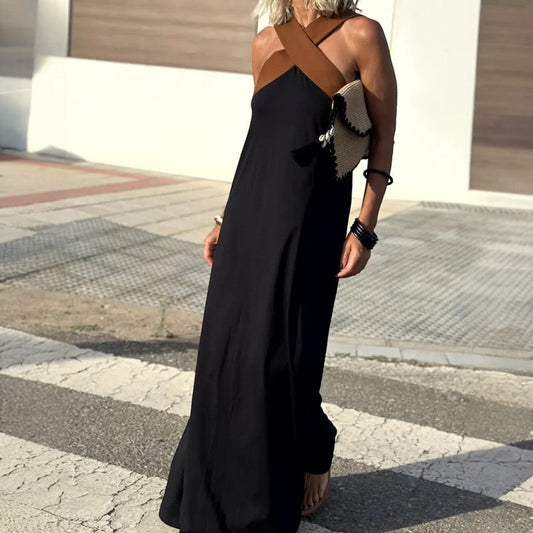 Elegantní dlouhé šaty s překříženým výstřihem pro zvláštní příležitosti