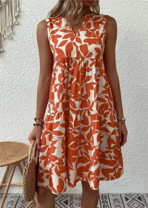 Elegantní letní šaty s výstřihem do V a ženskou siluetou