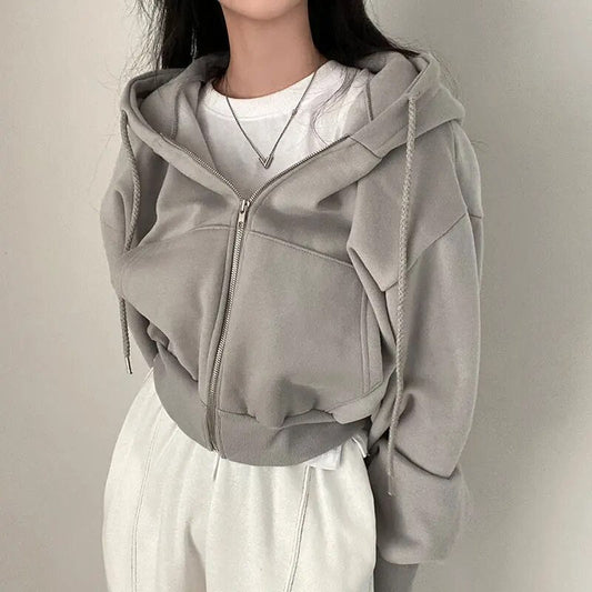 Vesta Rinette | Oversized Crop Vest s kapucí