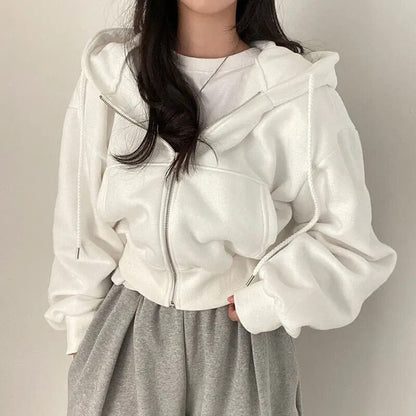 Vesta Rinette | Oversized Crop Vest s kapucí